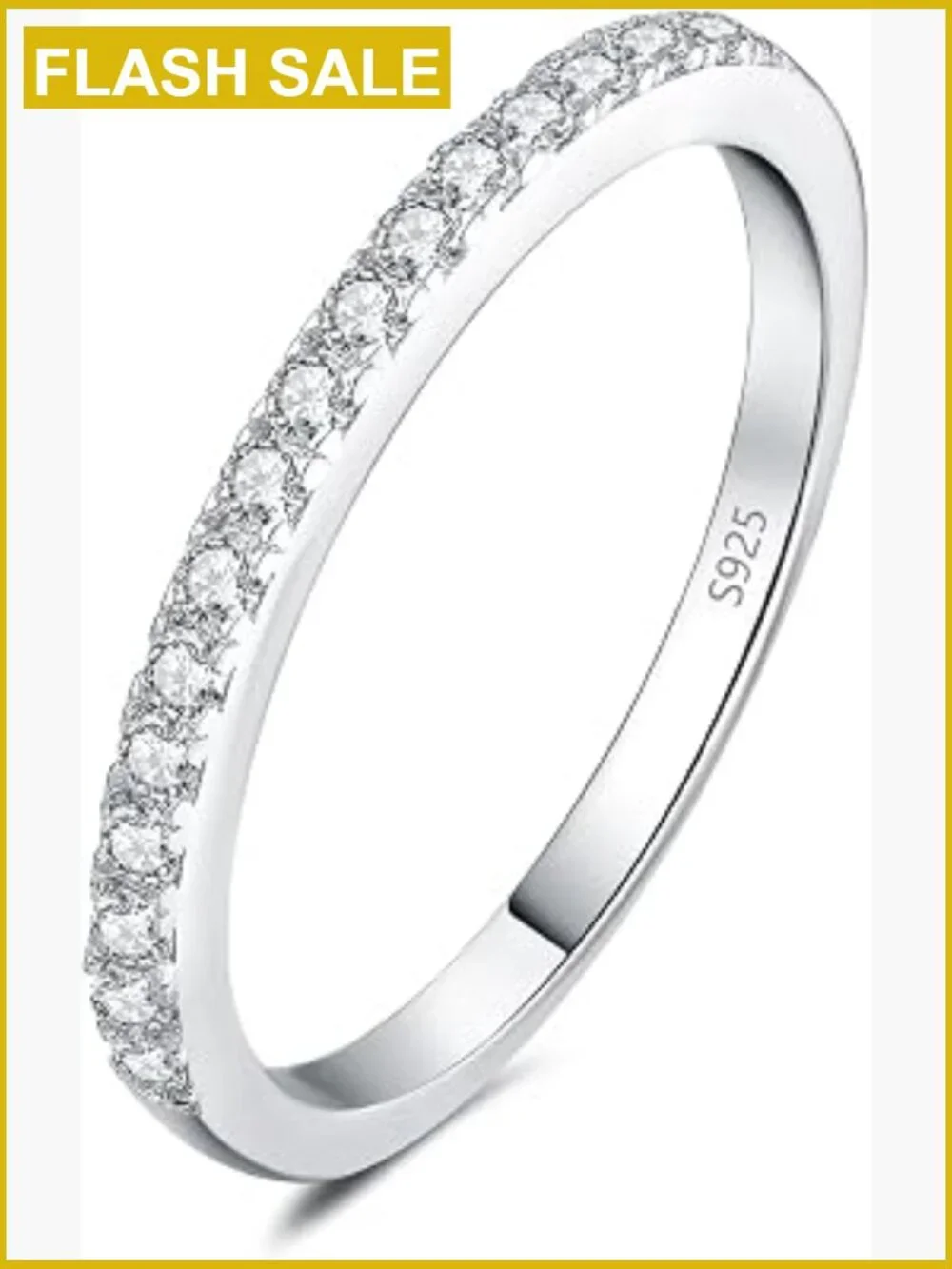 Moissanite Half Eternity Wedding Band Round Cut Sterling Silver Ring Size 6